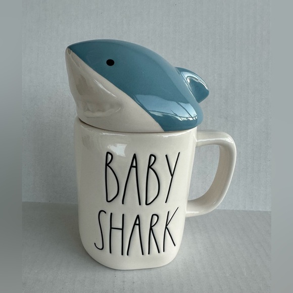 Rae Dunn Other - Rae Dunn “Baby Shark” Ceramic Mug With a Shark Topper Lid